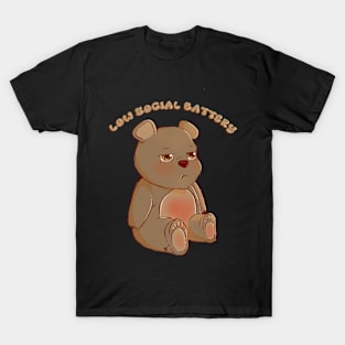 Low Social Battery| Kawaai | cute Bear T-Shirt